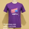 Distressed American Flag Trump 24 Verdict Political Shirt Purple Shirt