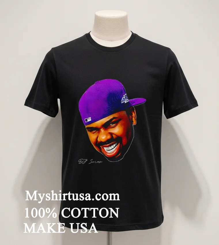 Dj Screw Houston Hip Hop Purple Hat Portrait Shirt Balck Shirt