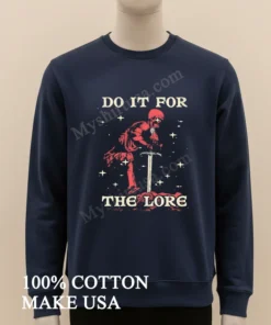 Do It For The Lore Kneeling Skeleton Knight With Sword funny america t-shirts