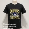 Dodgers 2025 Champions World Series Banner Shirt Balck Shirt 1
