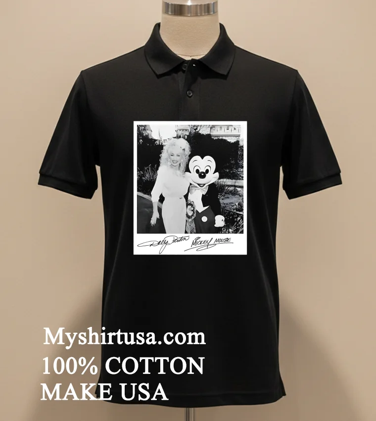 Dolly Parton And Mickey Mouse Picture Shirt - balck-shirt Dolly Parton And Mickey Mouse Picture Shirt Balck Shirt 2