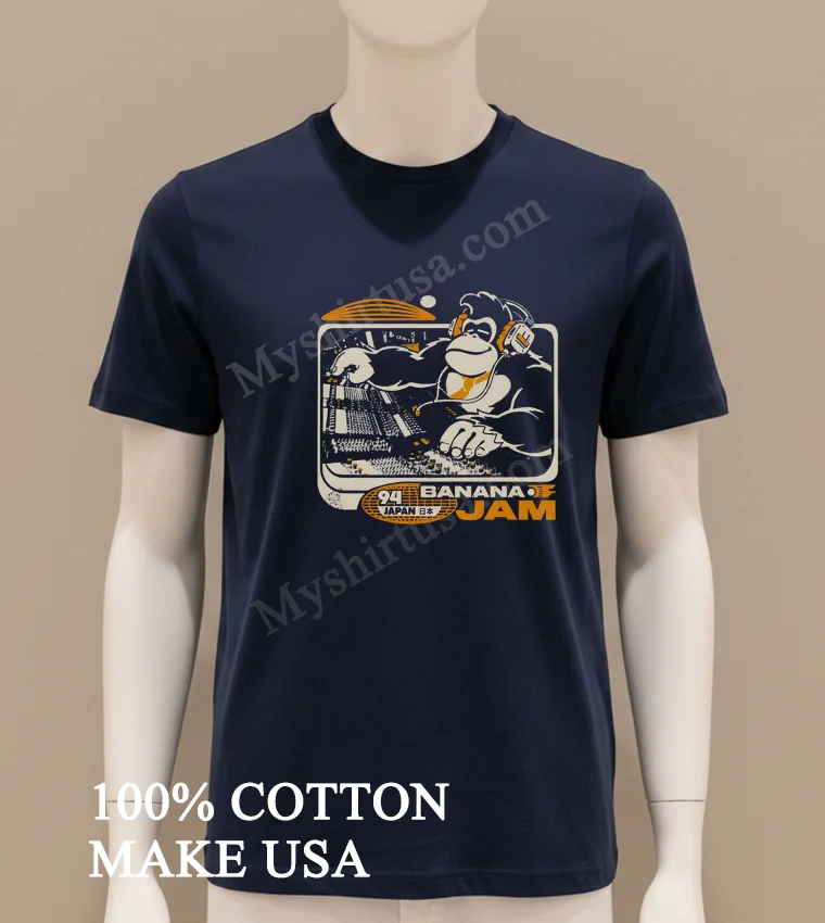 Donkey Kong 94 Japan Banana Jam Dj Gorilla Shirt Navy Shirt