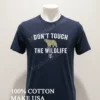 Dont Touch The Wildlife Roaring Grizzly Bear Distressed Shirt Navy Shirt 1