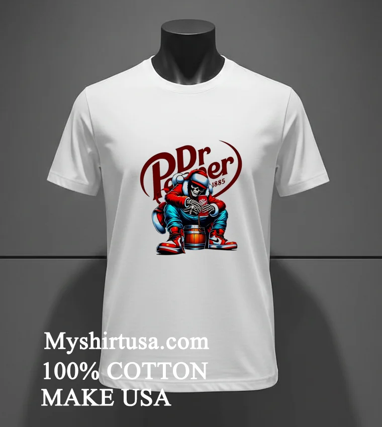 Dr Pepper Santa Skeleton Christmas Shirt White T Shirt 2