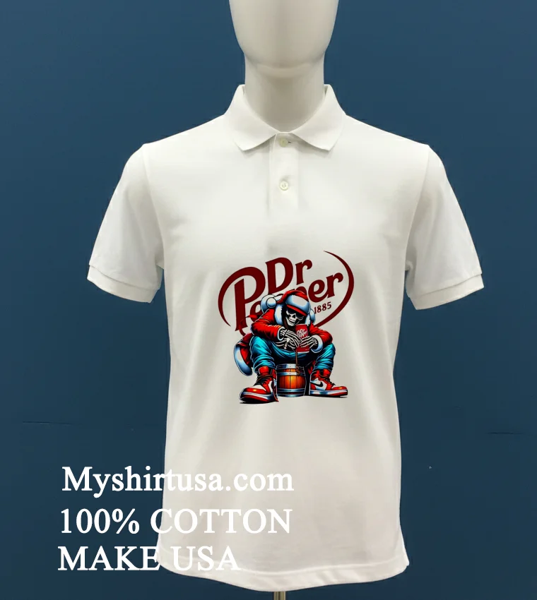 Dr Pepper Santa Skeleton Christmas Shirt - white-t-shirt Dr Pepper Santa Skeleton Christmas Shirt White T Shirt