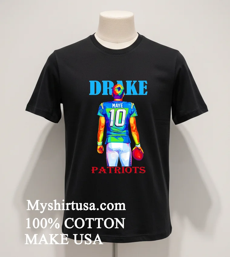 Drake Maye Pop Art Shirt - balck-shirt Drake Maye Pop Art Shirt Balck Shirt