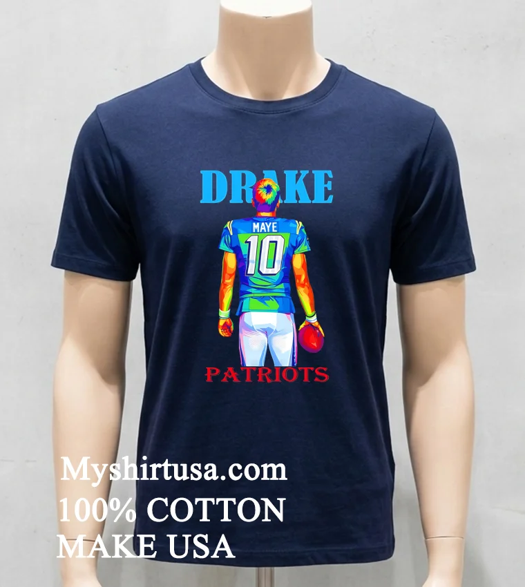 Drake Maye Pop Art Shirt Navy Shirt