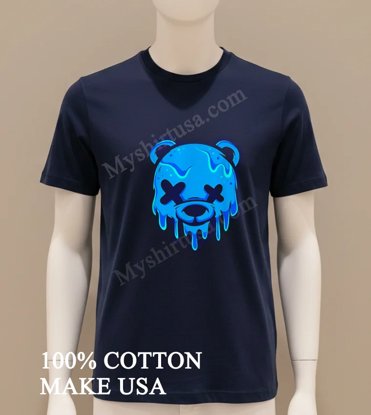 Drippy Bear Big Head Shirt Navy Shirt
