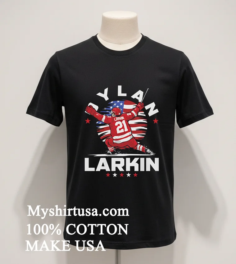 Dylan Larkin 21 American Flag Action Pose funny america t-shirts - balck-shirt Dylan Larkin 21 American Flag Action Pose Shirt Balck Shirt