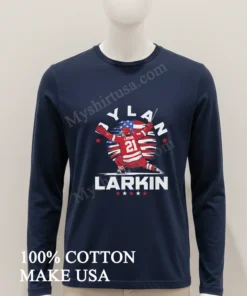 Dylan Larkin 21 American Flag Action Pose funny america t-shirts