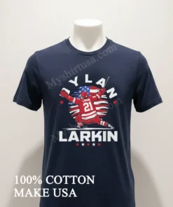 Dylan Larkin 21 American Flag Action Pose funny america t-shirts