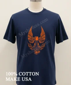 Eagle Winged Motorcycle Engine Fire Graphic funny america t-shirts