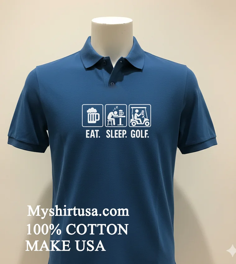 Eat Sleep Golf Shirt - navy-shirt Eat Sleep Golf Shirt Navy Shirt 1