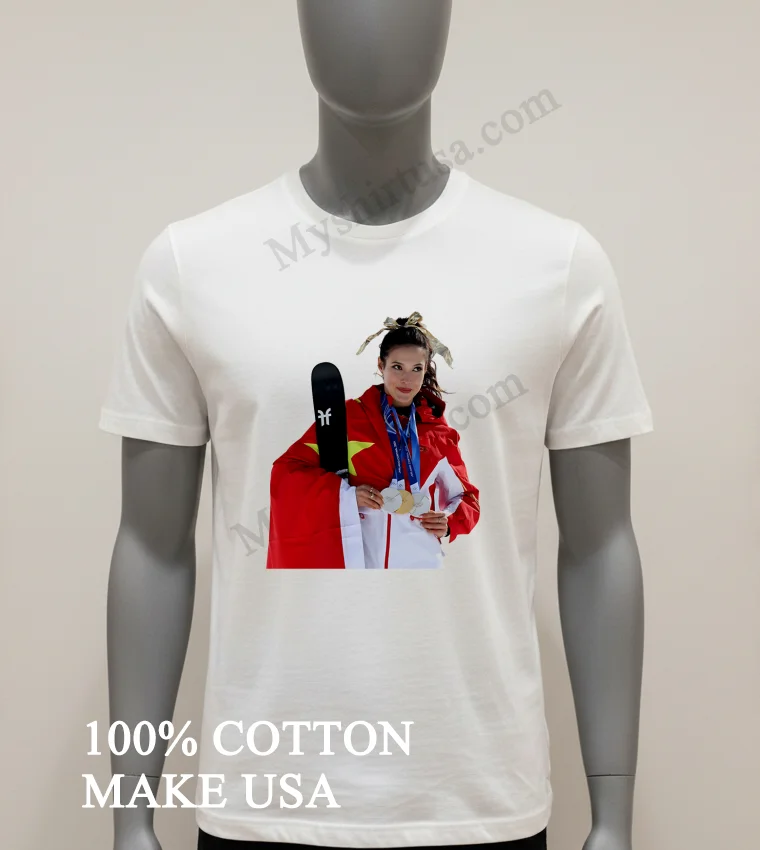 Eileen Gu Wins Gold Poster Shirt White T Shirt 1