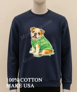 English Bulldog Go Birds Green Sweater funny america t-shirts