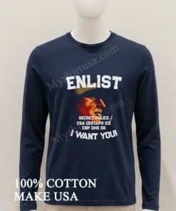 Enlist Secret Police Csa Gestapo Ice Cbp Dhs Ss funny america t-shirts