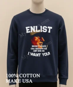 Enlist Secret Police Csa Gestapo Ice Cbp Dhs Ss funny america t-shirts