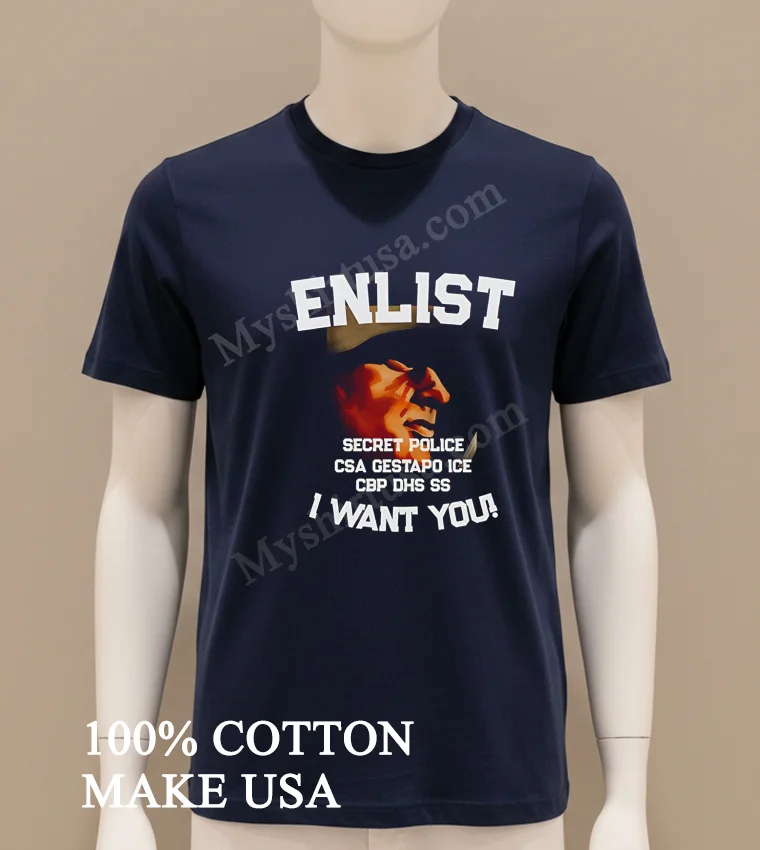 Enlist Secret Police Csa Gestapo Ice Cbp Dhs Ss funny america t-shirts - navy-shirt Enlist Secret Police Csa Gestapo Ice Cbp Dhs Ss Shirt Navy Shirt