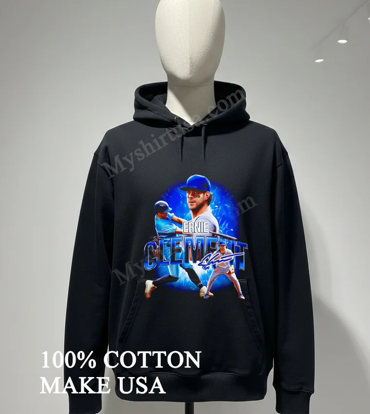 Ernie Clement Toronto Baseball Player Blue Action Pose Shirt Hoodie Shirt