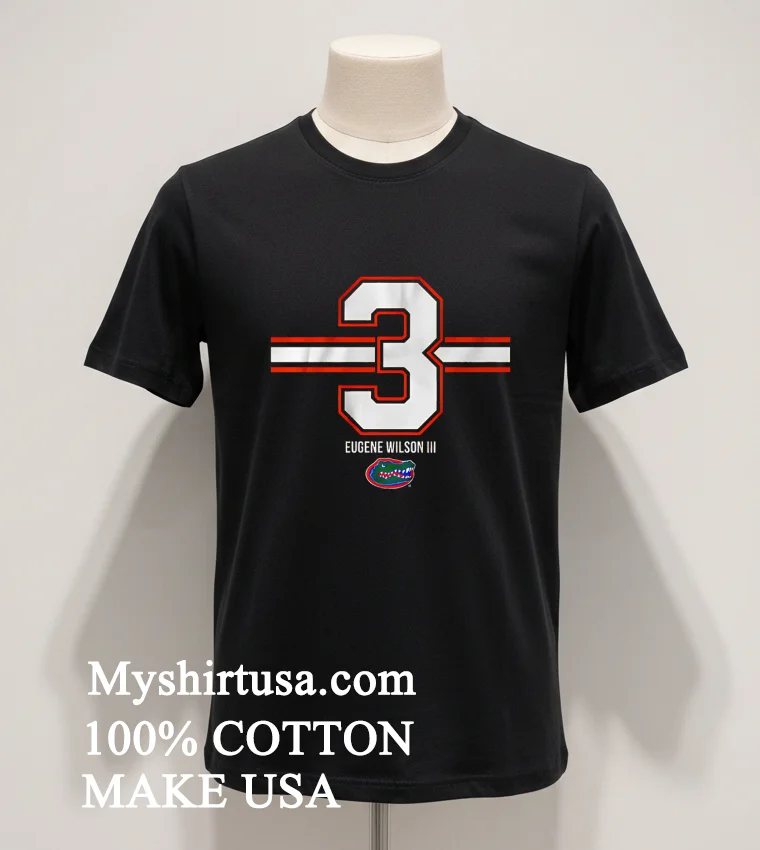 Eugene Wilson Iii 3 Stripe Florida Gators new t-shirt - balck-shirt Eugene Wilson Iii 3 Stripe Florida Gators Shirt Balck Shirt