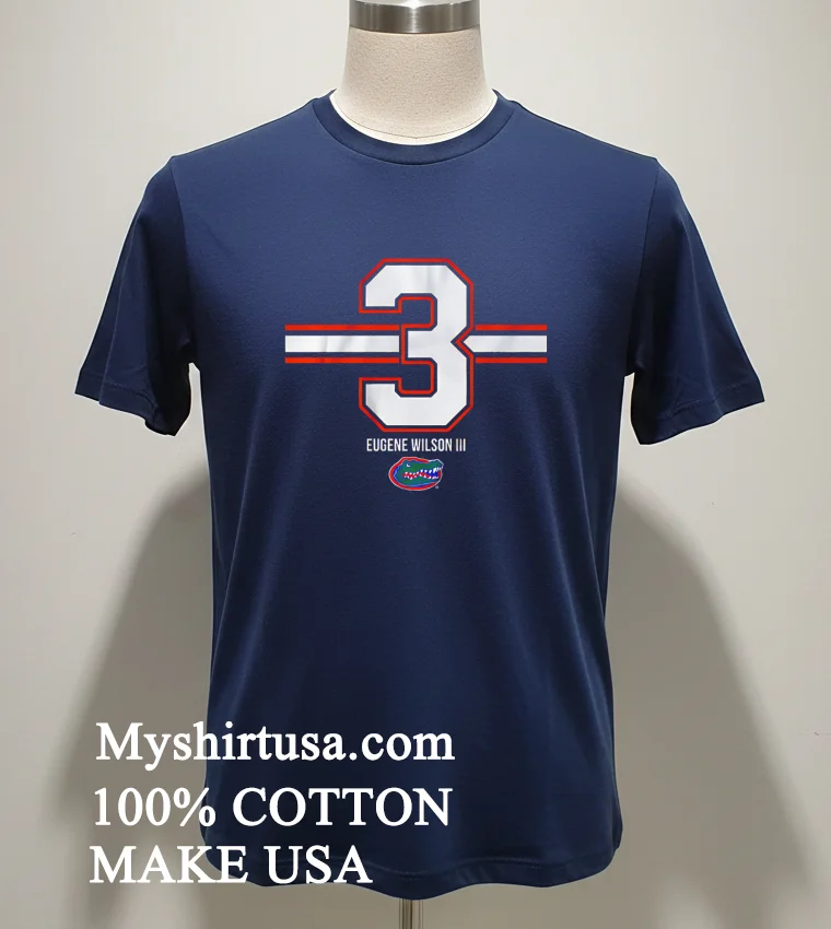 Eugene Wilson Iii 3 Stripe Florida Gators new t-shirt - navy-shirt Eugene Wilson Iii 3 Stripe Florida Gators Shirt Navy Shirt 1