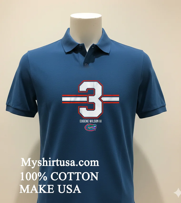Eugene Wilson Iii 3 Stripe Florida Gators new t-shirt - navy-shirt Eugene Wilson Iii 3 Stripe Florida Gators Shirt Navy Shirt 2