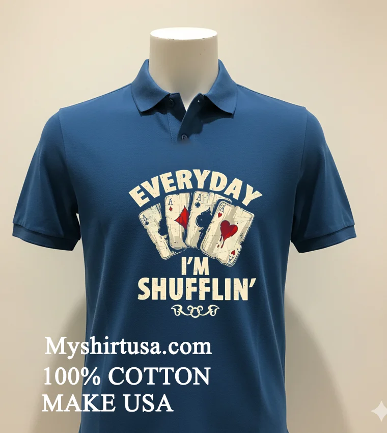 Everyday Im Shufflin Poker Shirt Navy Shirt 2