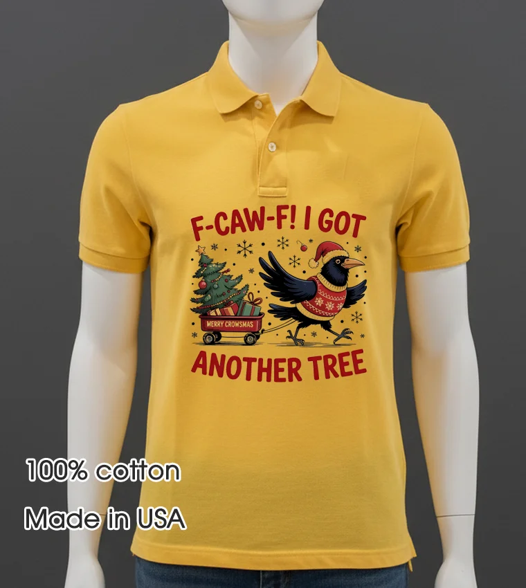 F Caw F Crow Christmas I Got Another Tree Shirt - yellow-t-shirt F Caw F Crow Christmas I Got Another Tree Shirt Yellow T Shirt