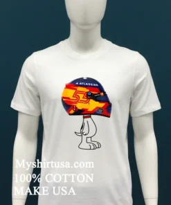 F1 Carlos Sainz Racing Helmet Snoopy Motorsport Shirt
