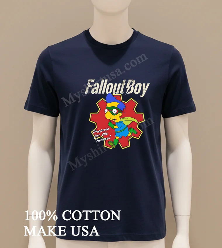 Fallout Boy Prepare For The Future Milhouse Superhero funny america t-shirts - navy-shirt Fallout Boy Prepare For The Future Milhouse Superhero Shirt Navy Shirt
