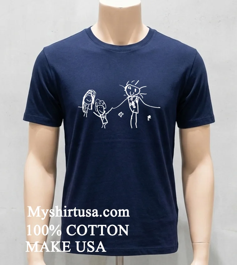 Family Baby Drawing Funny Shirt Navy Shirt