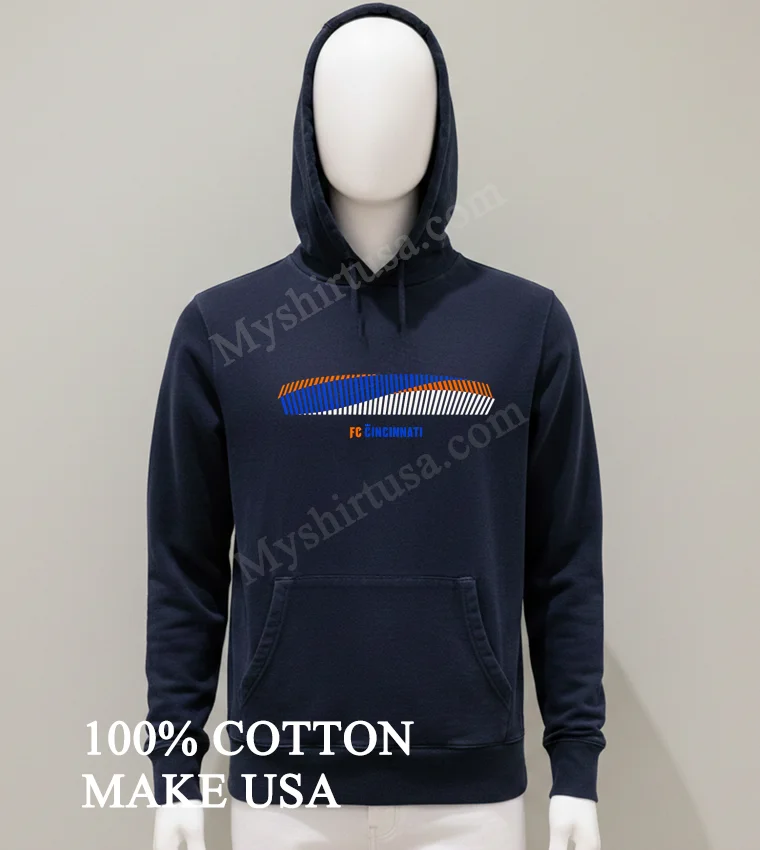 Fc Cincinnati Orange Blue White Abstract Stadium Shirt Balck Shirt