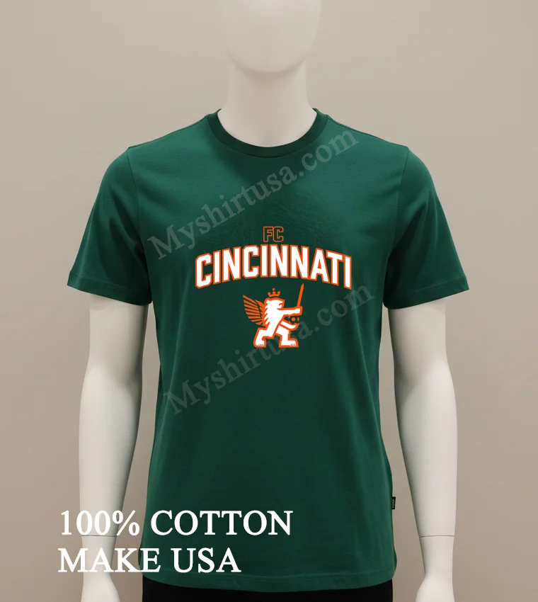 Fc Cincinnati Retro Knifey Lion Arch funny america t-shirts - green-shirt Fc Cincinnati Retro Knifey Lion Arch Shirt Green Shirt