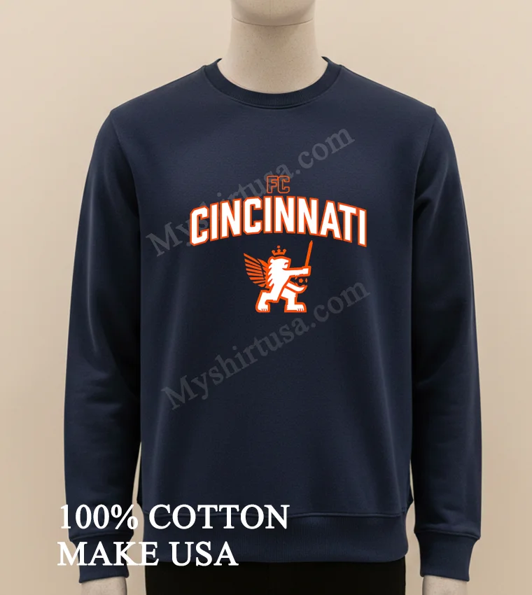 Fc Cincinnati Retro Knifey Lion Arch Shirt Long Sleve Shirt