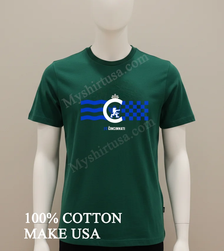 Fc Cincinnati Retro Knifey Lion Flag funny america t-shirts - green-shirt Fc Cincinnati Retro Knifey Lion Flag Shirt Green Shirt