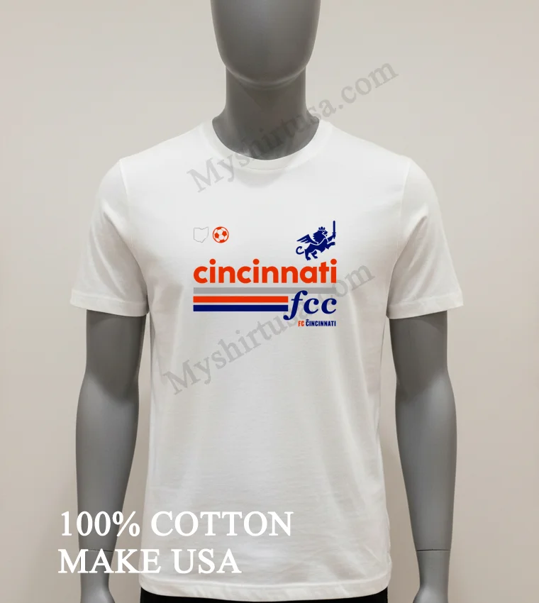 Fc Cincinnati Stripes Euro Style funny america t-shirts - white-t-shirt Fc Cincinnati Stripes Euro Style Shirt White T Shirt 1