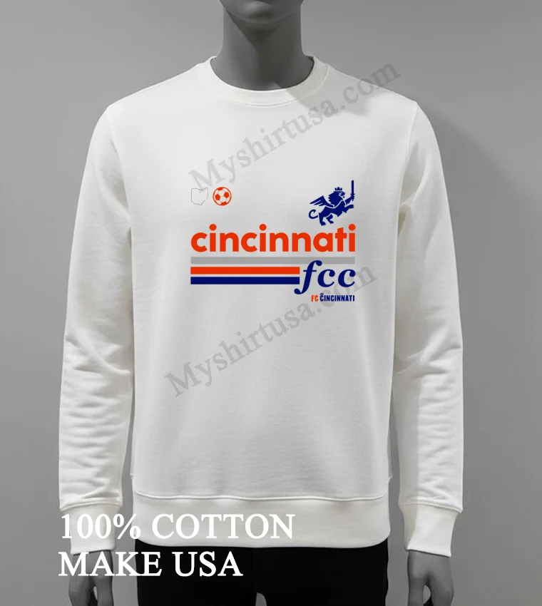 Fc Cincinnati Stripes Euro Style Shirt White T Shirt 4
