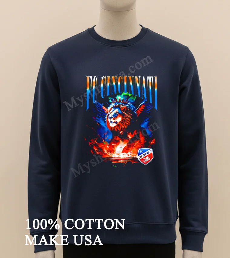 Fc Cincinnati Winged Retro Lion Graphic Shirt Long Sleve Shirt