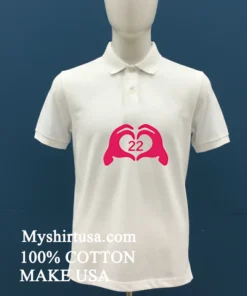 Feeling 22 Heart Hand Pink Shirt White T Shirt 1