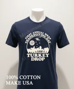 First Annual Wkrp Thanksgiving Day Turkey Drop Radio Les Nessman funny america t-shirts