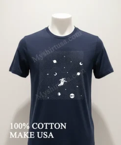Floating Astronaut In Space Galaxy With Planets And Moon funny america t-shirts