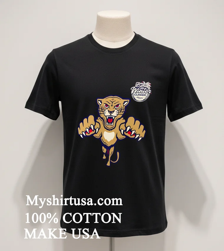 Florida Panthers Mascot 2026 Nhl Winter Classic Shirt - balck-shirt Florida Panthers Mascot 2026 Nhl Winter Classic Shirt Balck Shirt 1