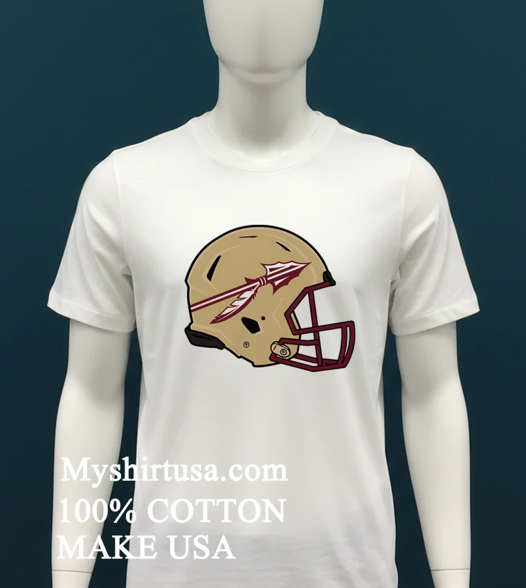 Florida State Seminoles American Football Helmet Shirt - white-t-shirt Florida State Seminoles American Football Helmet Shirt White T Shirt 3