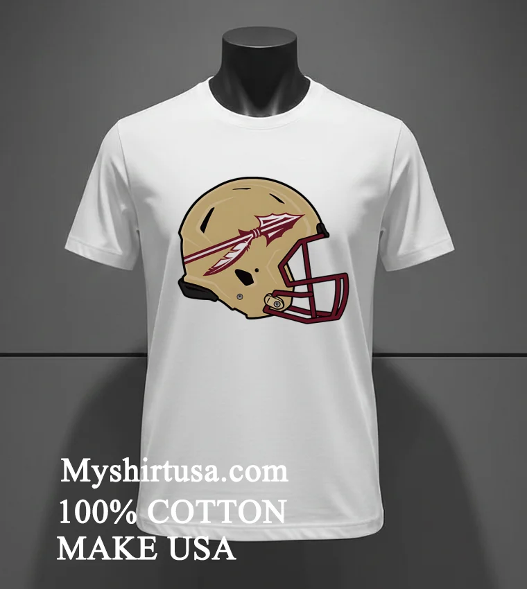 Florida State Seminoles American Football Helmet Shirt - white-t-shirt Florida State Seminoles American Football Helmet Shirt White T Shirt 4