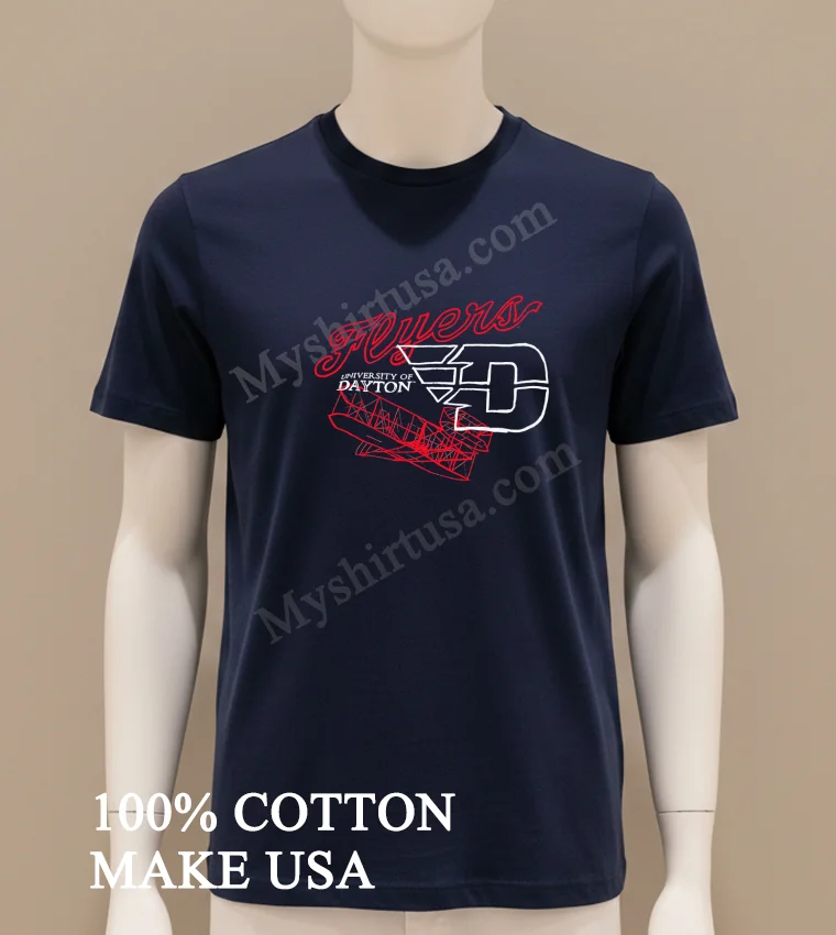 Fluers University Of Dayton Cube Shirt Navy Shirt