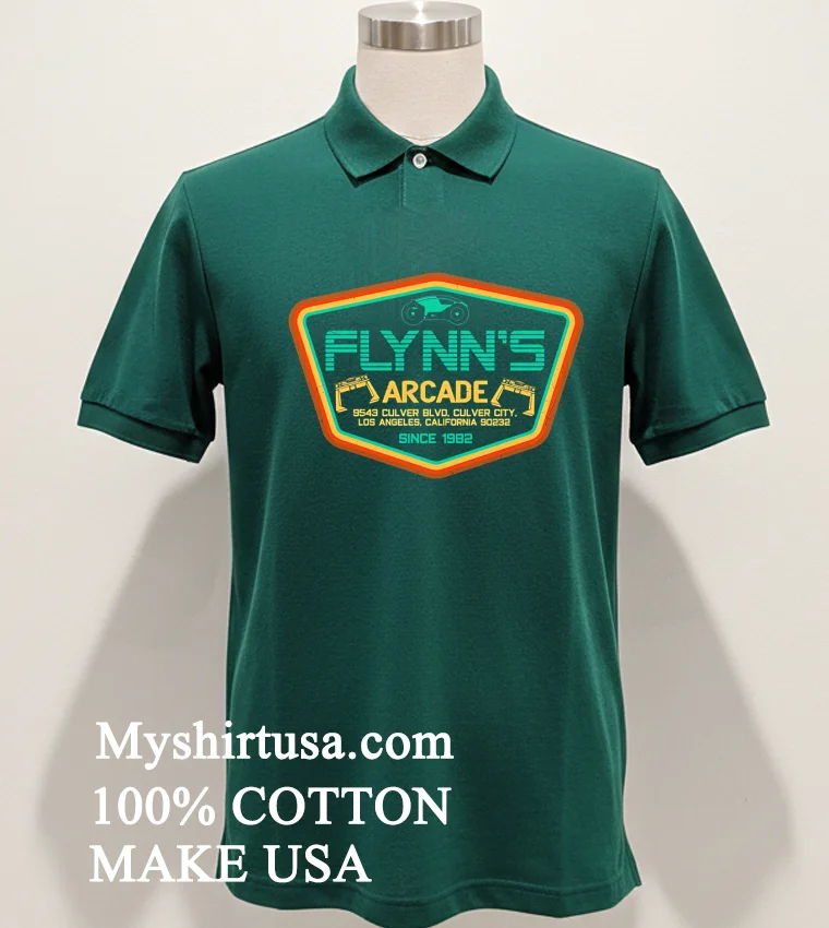 Flynns Arcade Since 1982 Logo Shirt Green Shirt