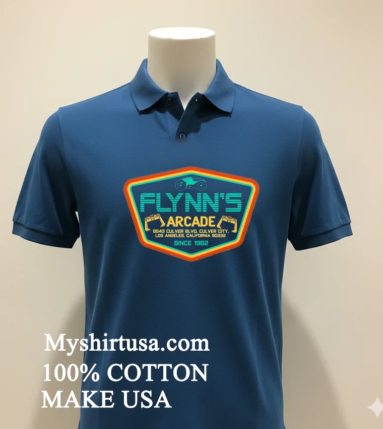 Flynn S Arcade Since 1982 Logo Shirt - navy-shirt Flynns Arcade Since 1982 Logo Shirt Navy Shirt 2