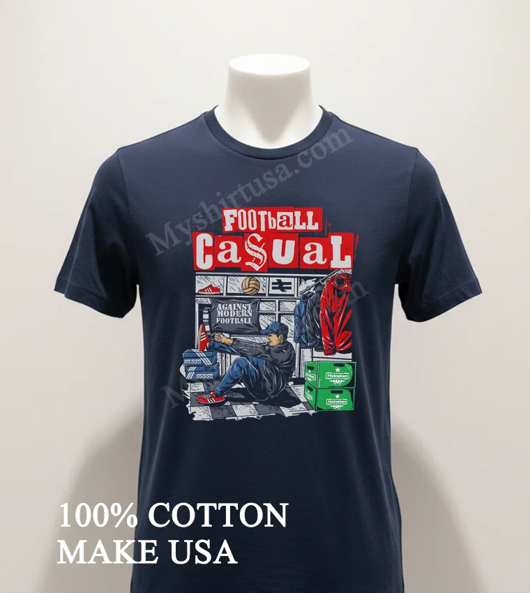 Football Casual Against Modern Football Adidas Heineken Culture Graphic Shirt Navy Shirt 1