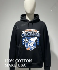 Football Club Cincinnati Snoopy Soccer Kick Blue White funny america t-shirts