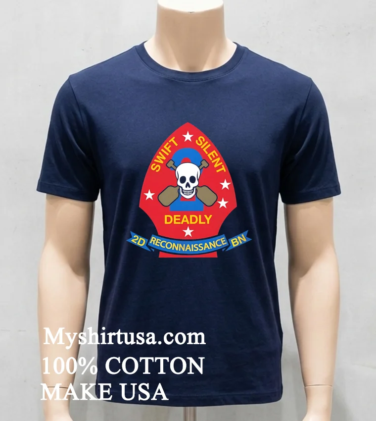 Force Recon Swift Silent Deadly 2nd Reconnaissance Battalion Shirt Navy Shirt